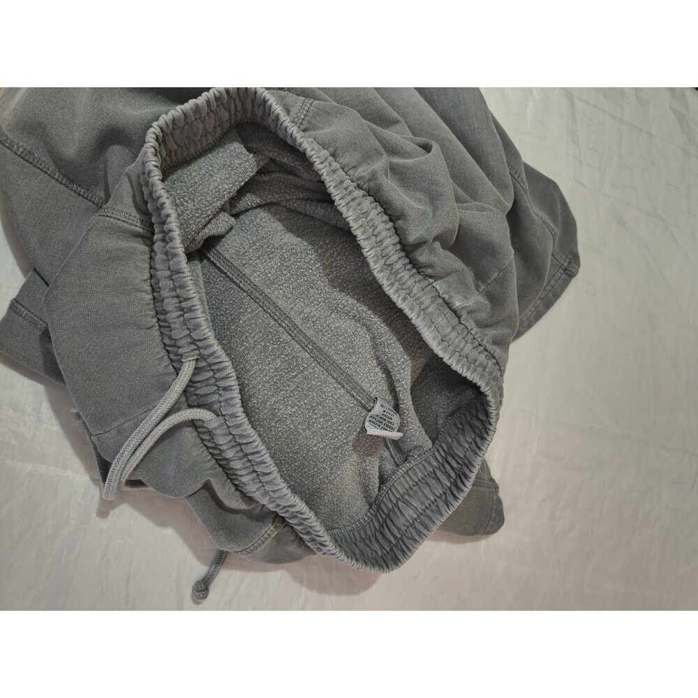 Lazy Sunday Women Charcoal Gray Wide Leg Sweatpants Drawstring Fleece Lounge L - Picture 8 of 14